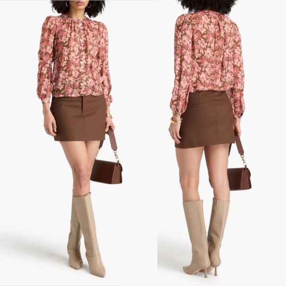 VERONICA BEARD Ashlynn Floral Print Silk Shirt - Picture 8 of 12